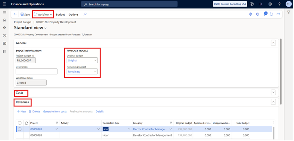 Work Breakdown Structure (WBS); WBS Templates; WBS Scheduling and Cost Estimate Views; Project Forecasts and Budgets; Time and Expense Entries