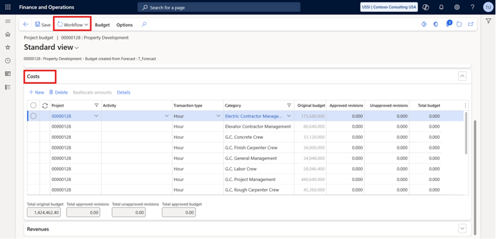 Work Breakdown Structure (WBS); WBS Templates; WBS Scheduling and Cost Estimate Views; Project Forecasts and Budgets; Time and Expense Entries