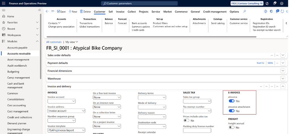 PEPPOL e-invoicing, Belgium e-invoicing, France e-invoicing, UBL electronic invoices, Dynamics 365 Finance, Electronic Reporting, PEPPOL sales invoices, SFTP e-invoicing, SharePoint e-invoice export
